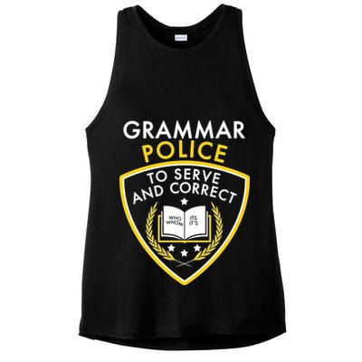 Grammar Police To Serve And Correct Funny Ladies PosiCharge Tri-Blend Wicking Tank