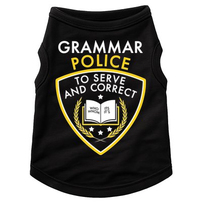 Grammar Police To Serve And Correct Funny Doggie Tank