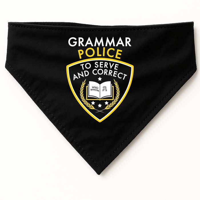 Grammar Police To Serve And Correct Funny USA-Made Doggie Bandana