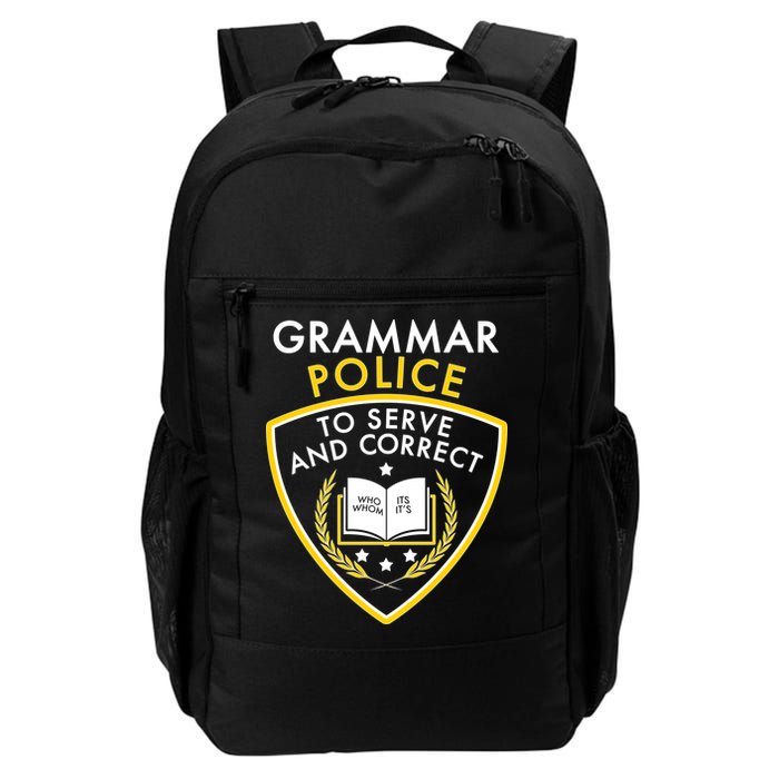 Grammar Police To Serve And Correct Funny Backpack