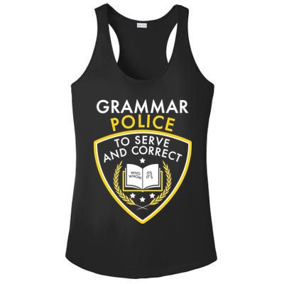 Grammar Police To Serve And Correct Funny Ladies PosiCharge Competitor Racerback Tank