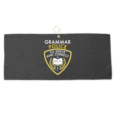 Grammar Police To Serve And Correct Funny Large Microfiber Waffle Golf Towel