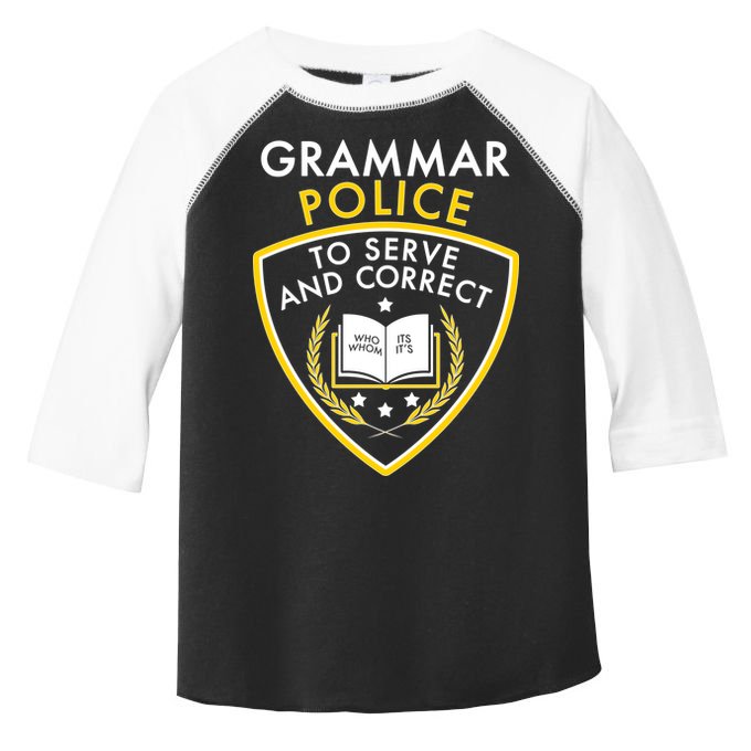 Grammar Police To Serve And Correct Funny Toddler Fine Jersey T-Shirt