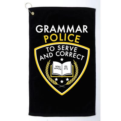 Grammar Police To Serve And Correct Funny Golf Towel
