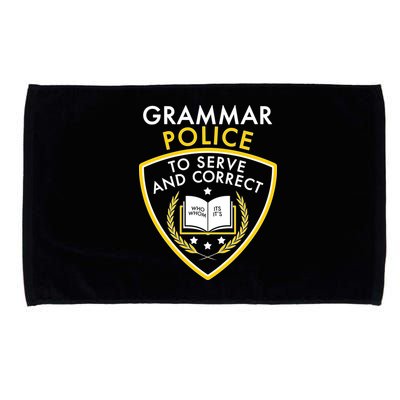 Grammar Police To Serve And Correct Funny Microfiber Hand Towel