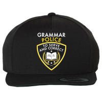 Grammar Police To Serve And Correct Funny Wool Snapback Cap