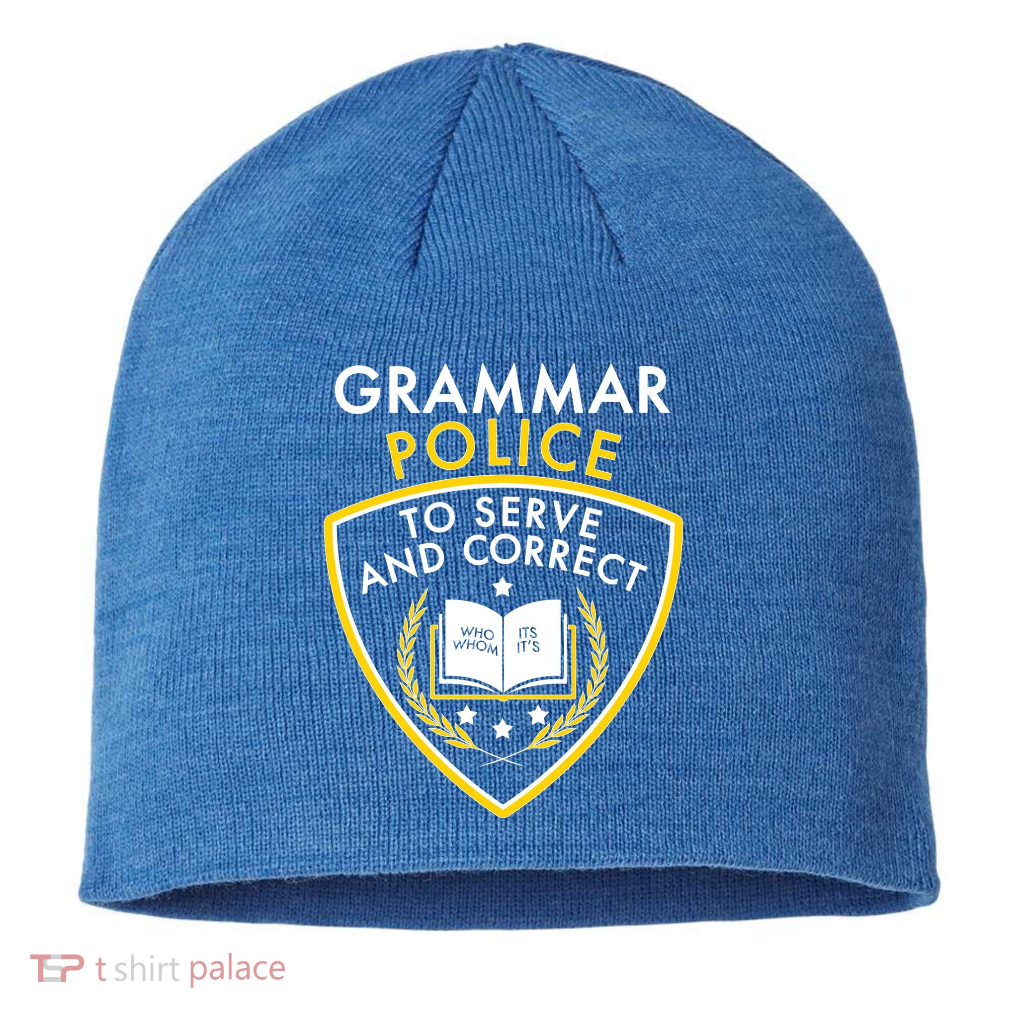 Grammar Police To Serve And Correct Funny Sustainable Beanie