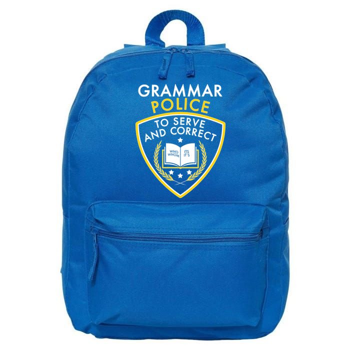 Grammar Police To Serve And Correct Funny 16 in Basic Backpack