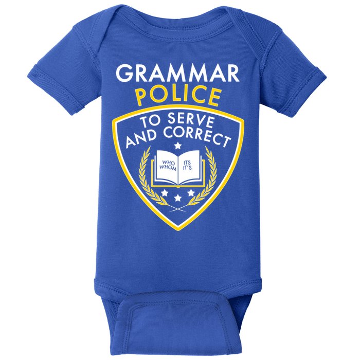 Grammar Police To Serve And Correct Funny Baby Bodysuit