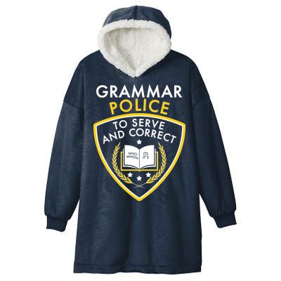 Grammar Police To Serve And Correct Funny Hooded Wearable Blanket