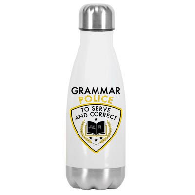 Grammar Police To Serve And Correct Funny Stainless Steel Insulated Water Bottle