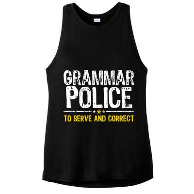 Grammar Police To Serve And Correct Funny Meme Ladies PosiCharge Tri-Blend Wicking Tank