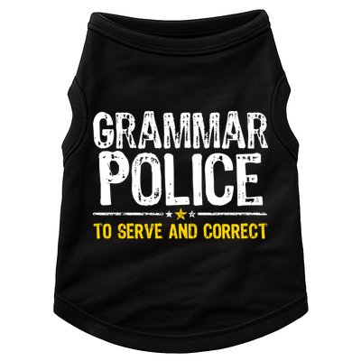 Grammar Police To Serve And Correct Funny Meme Doggie Tank