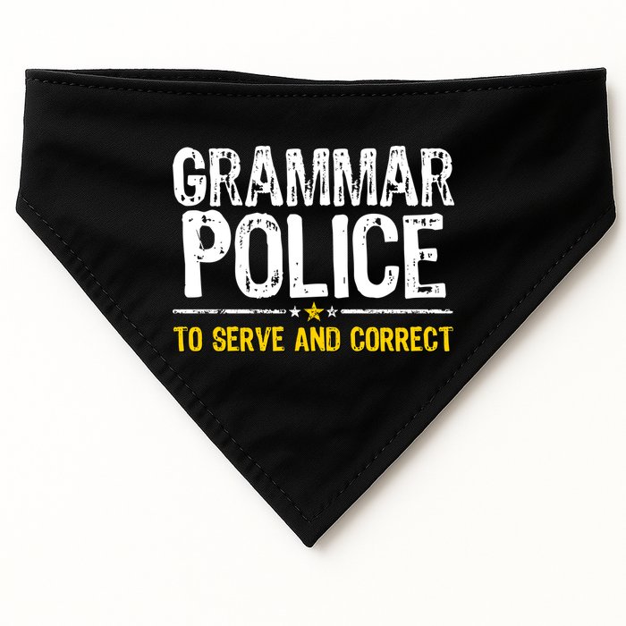 Grammar Police To Serve And Correct Funny Meme USA-Made Doggie Bandana