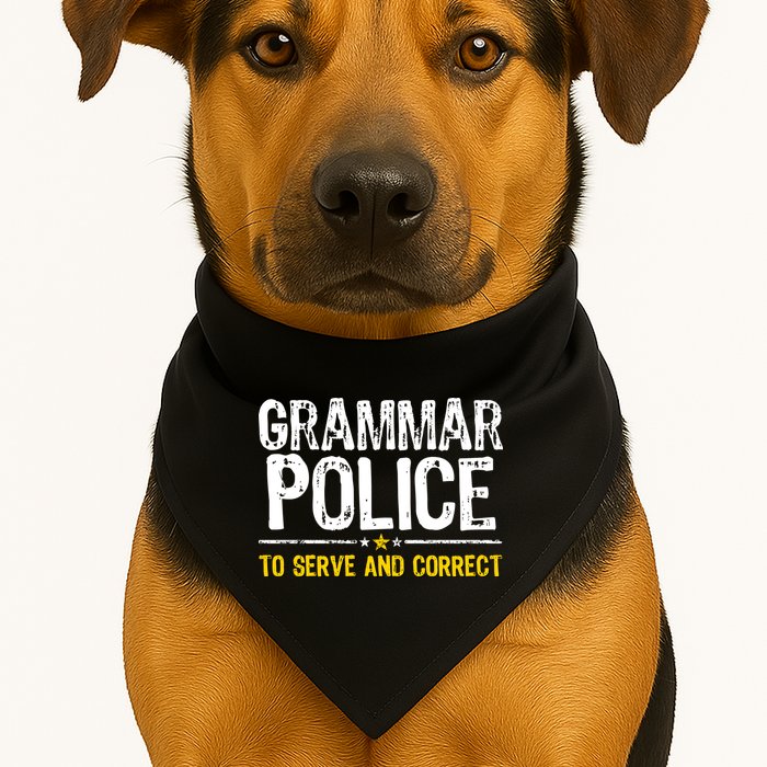Grammar Police To Serve And Correct Funny Meme USA-Made Doggie Bandana