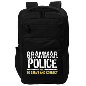 Grammar Police To Serve And Correct Funny Meme Impact Tech Backpack