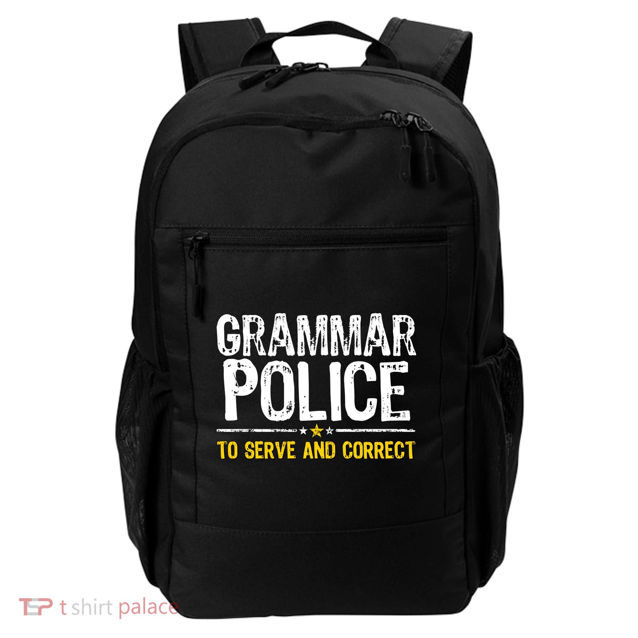 Grammar Police To Serve And Correct Funny Meme Daily Commute Backpack