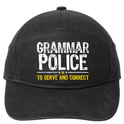 Grammar Police To Serve And Correct Funny Meme 7-Panel Snapback Hat