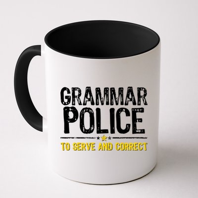 Grammar Police To Serve And Correct Funny Meme Mug