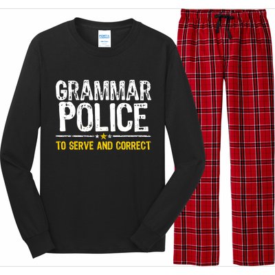 Grammar Police To Serve And Correct Funny Meme Long Sleeve Pajama Set