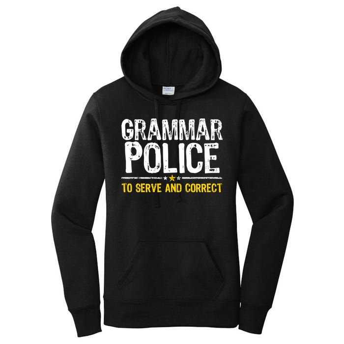 Grammar Police To Serve And Correct Funny Meme Women's Pullover Hoodie