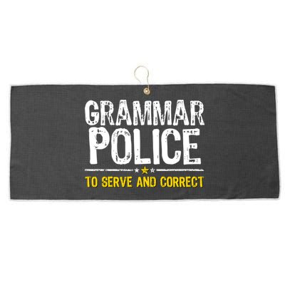 Grammar Police To Serve And Correct Funny Meme Large Microfiber Waffle Golf Towel