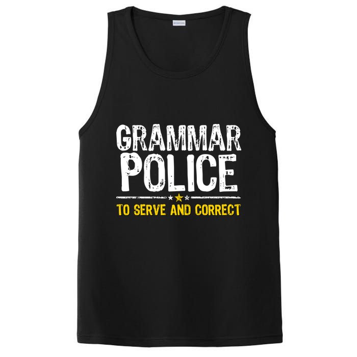 Grammar Police To Serve And Correct Funny Meme PosiCharge Competitor Tank