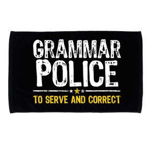 Grammar Police To Serve And Correct Funny Meme Microfiber Hand Towel