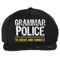 Grammar Police To Serve And Correct Funny Meme Wool Snapback Cap