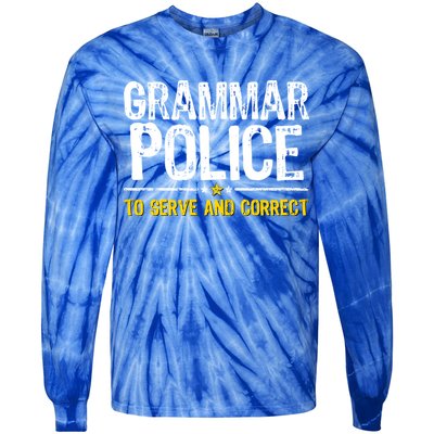 Grammar Police To Serve And Correct Funny Meme Tie-Dye Long Sleeve Shirt