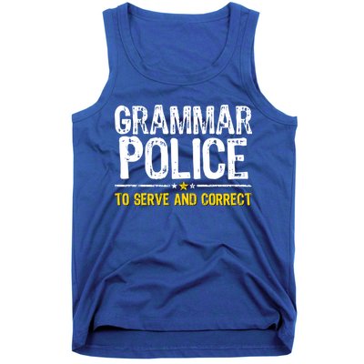Grammar Police To Serve And Correct Funny Meme Tank Top