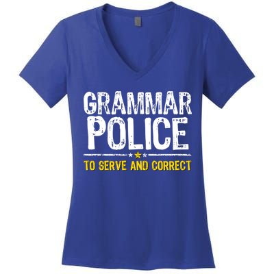 Grammar Police To Serve And Correct Funny Meme Women's V-Neck T-Shirt