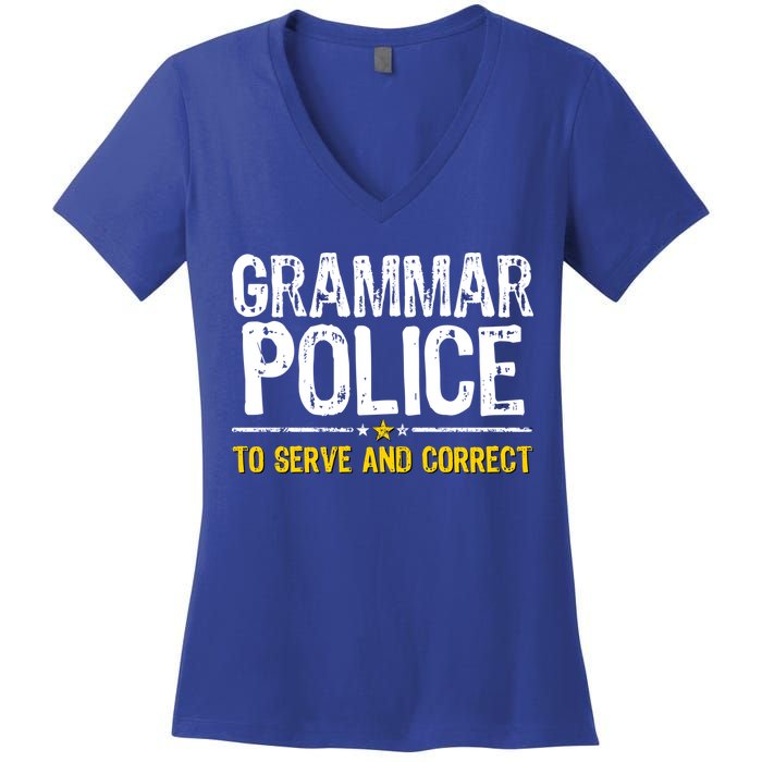 Grammar Police To Serve And Correct Funny Meme Women's V-Neck T-Shirt