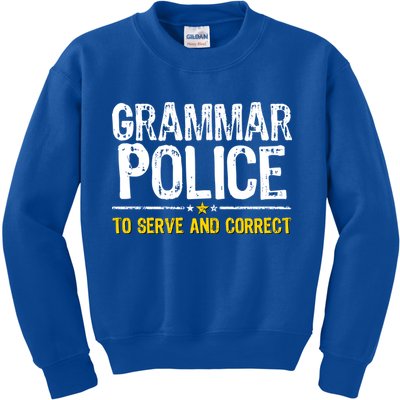 Grammar Police To Serve And Correct Funny Meme Kids Sweatshirt