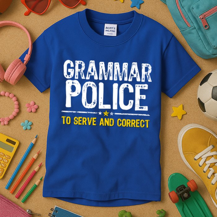 Grammar Police To Serve And Correct Funny Meme Kids T-Shirt