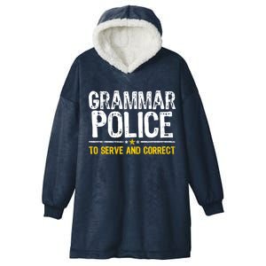 Grammar Police To Serve And Correct Funny Meme Hooded Wearable Blanket