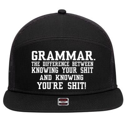 GRAMMAR The Differences 7 Panel Mesh Trucker Snapback Hat
