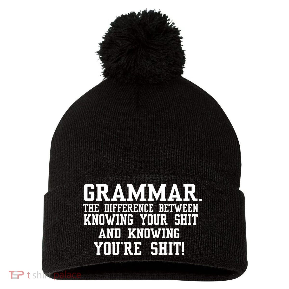 GRAMMAR The Differences Pom Pom 12in Knit Beanie