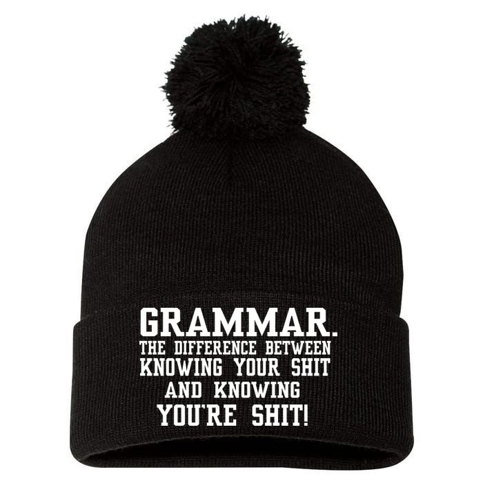 GRAMMAR The Differences Pom Pom 12in Knit Beanie