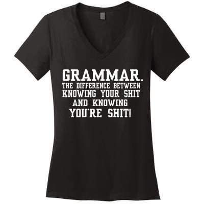 GRAMMAR The Differences Women's V-Neck T-Shirt