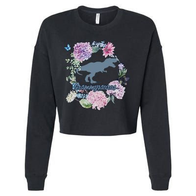 Grammysaurus Dinosaur Grammy Saurus Cropped Pullover Crew