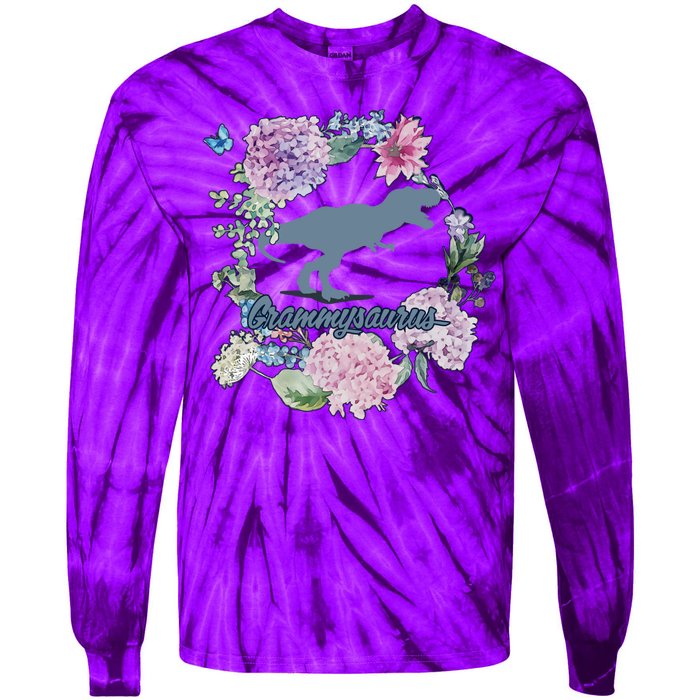 Grammysaurus Dinosaur Grammy Saurus Tie-Dye Long Sleeve Shirt