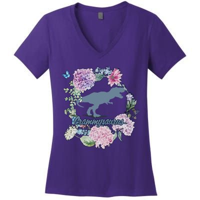 Grammysaurus Dinosaur Grammy Saurus Women's V-Neck T-Shirt