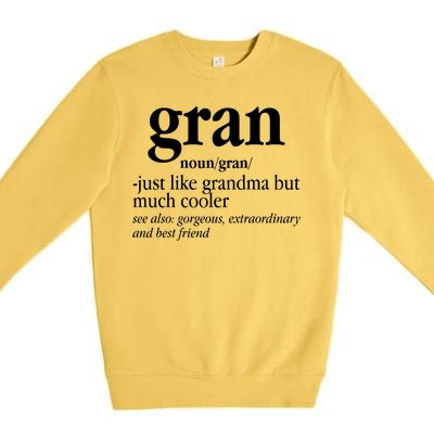 Gran Funny Definition Grandmother Premium Crewneck Sweatshirt