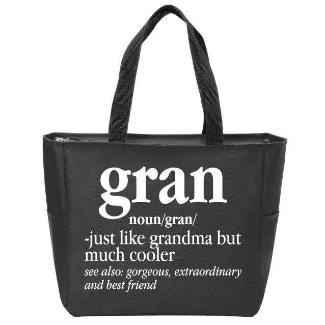 Gran Funny Definition Grandmother Zip Tote Bag