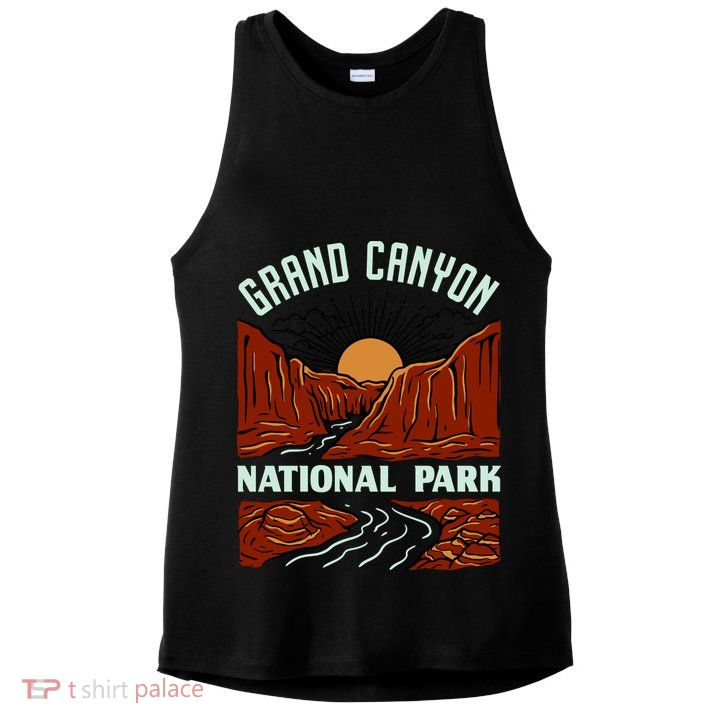 Grand Canyon National Park Illustration Ladies PosiCharge Tri-Blend Wicking Tank