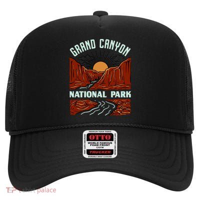Grand Canyon National Park Illustration High Crown Mesh Back Trucker Hat