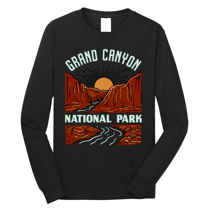 Grand Canyon National Park Illustration Long Sleeve Shirt