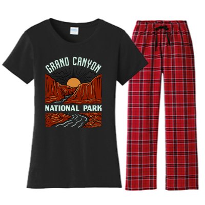 Grand Canyon National Park Illustration Women's Flannel Pajama Set