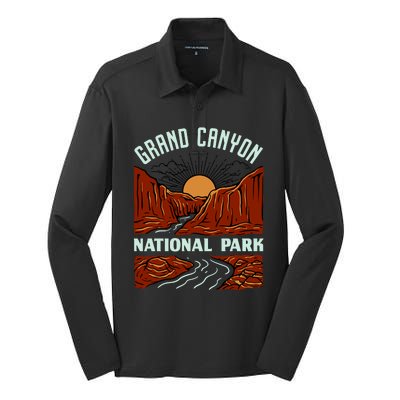 Grand Canyon National Park Illustration Silk Touch Performance Long Sleeve Polo